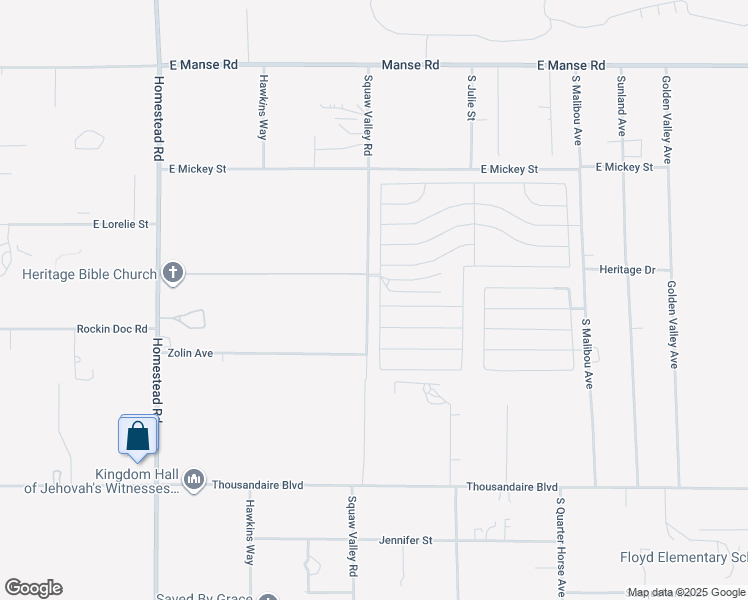 map of restaurants, bars, coffee shops, grocery stores, and more near 5562 South Chippewa Street in Pahrump