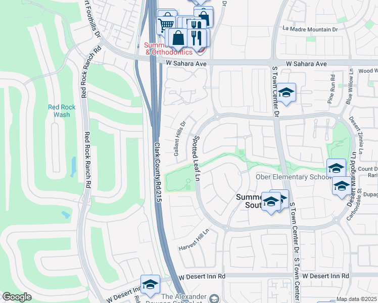 map of restaurants, bars, coffee shops, grocery stores, and more near 2846 Grande Valley Drive in Las Vegas