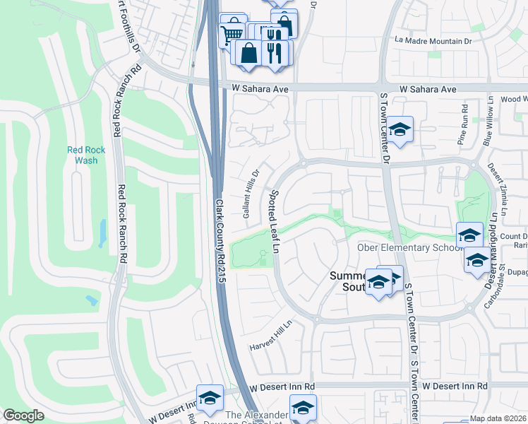 map of restaurants, bars, coffee shops, grocery stores, and more near 2846 Grande Valley Drive in Las Vegas