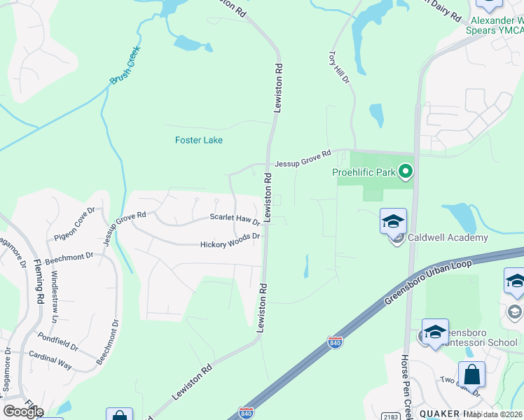 map of restaurants, bars, coffee shops, grocery stores, and more near 3602 Scarlet Haw Court in Greensboro