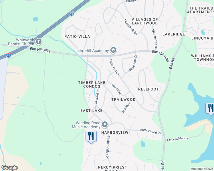 map of restaurants, bars, coffee shops, grocery stores, and more near in Nashville