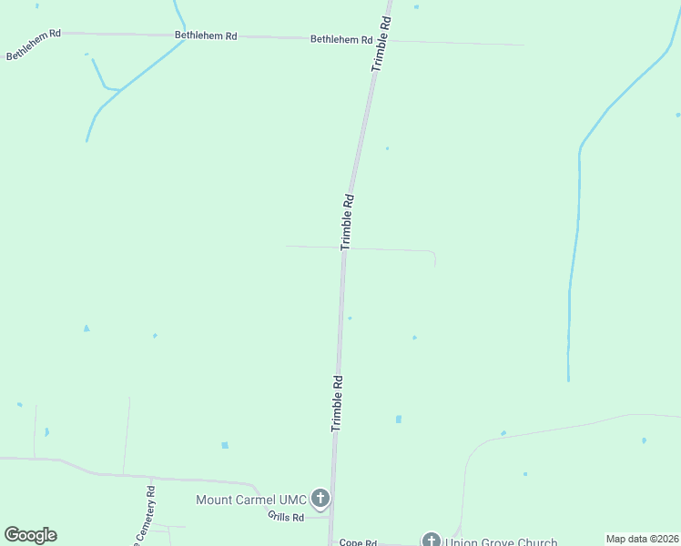 map of restaurants, bars, coffee shops, grocery stores, and more near 7656 Trimble Road in Newbern