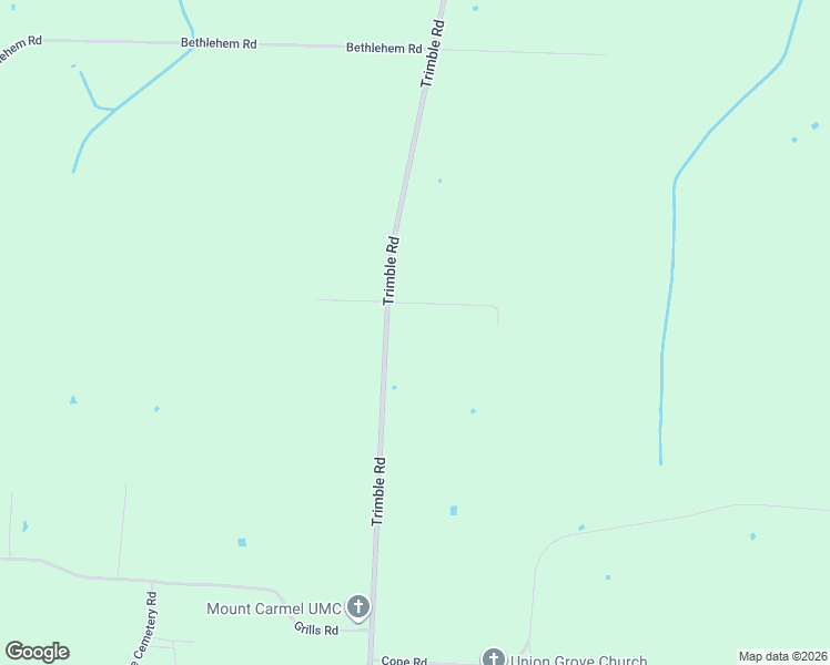 map of restaurants, bars, coffee shops, grocery stores, and more near 7656 Trimble Road in Newbern
