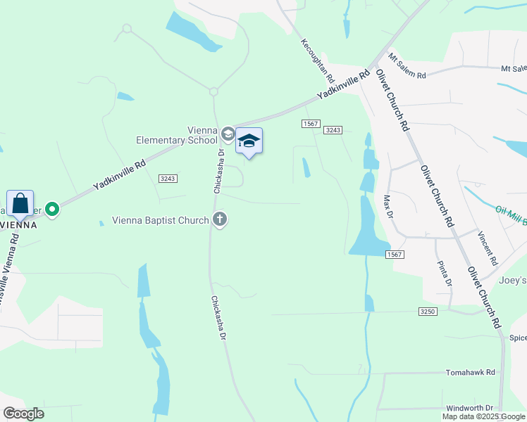 map of restaurants, bars, coffee shops, grocery stores, and more near 1925 Indian Wells Trail in Pfafftown