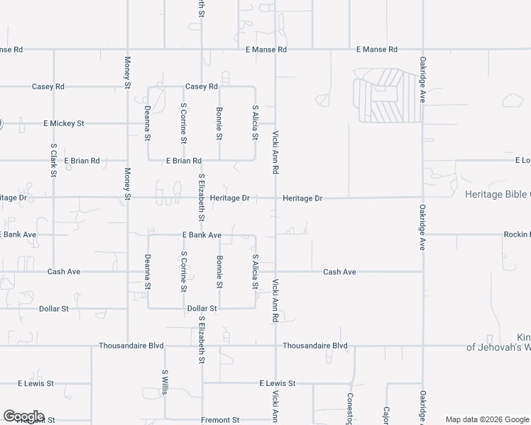 map of restaurants, bars, coffee shops, grocery stores, and more near 5580 Vicki Ann Road in Pahrump
