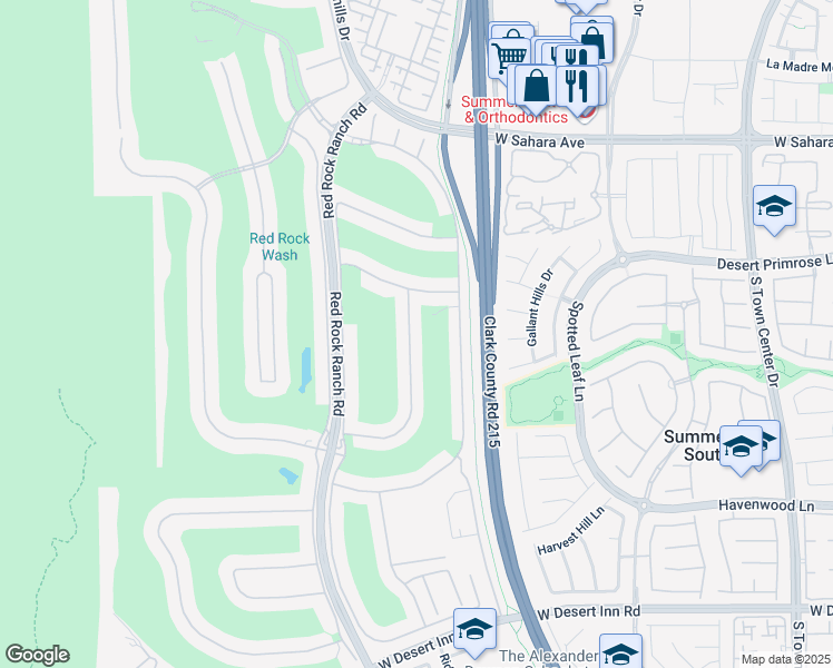 map of restaurants, bars, coffee shops, grocery stores, and more near 2846 Soft Horizon Way in Las Vegas