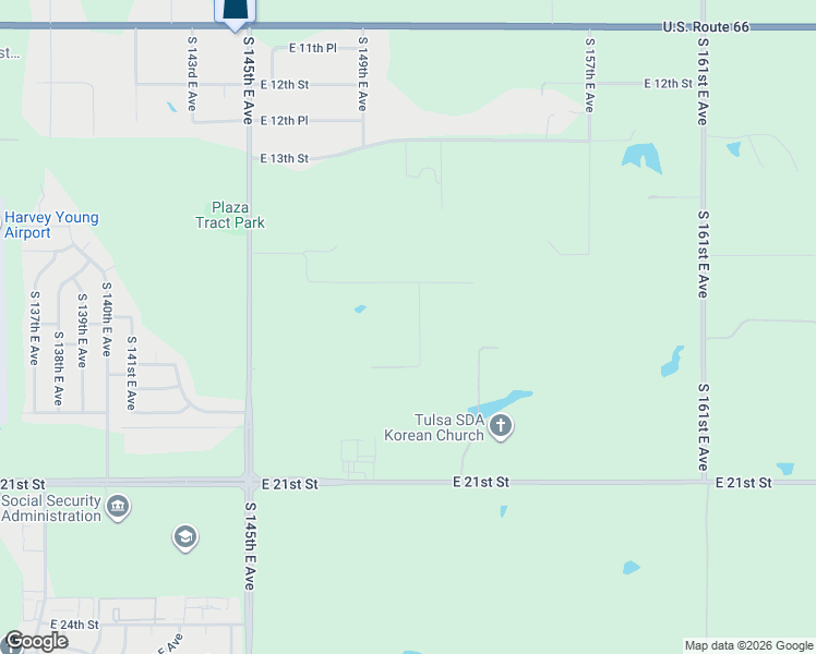map of restaurants, bars, coffee shops, grocery stores, and more near 1616 South 151st East Avenue in Tulsa