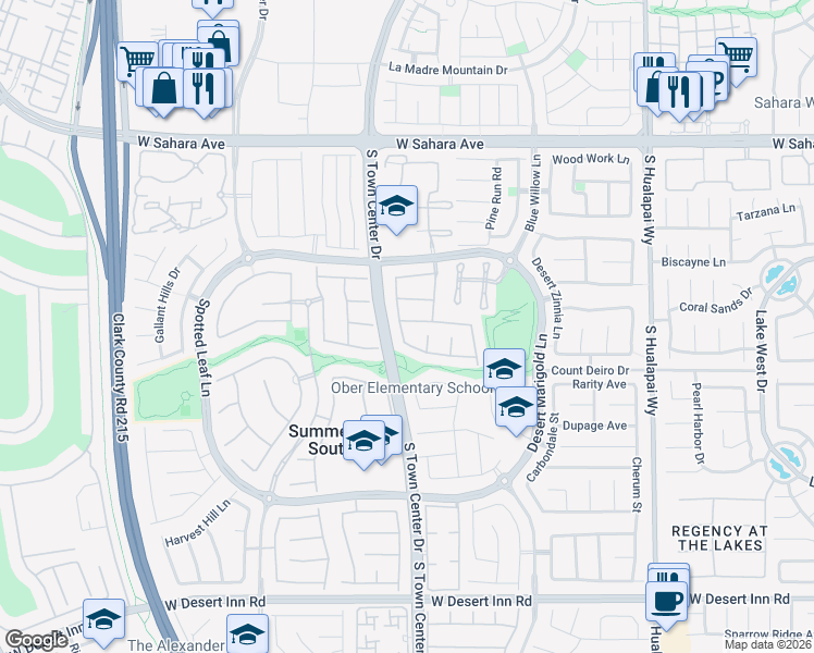 map of restaurants, bars, coffee shops, grocery stores, and more near 2901 Windset Court in Las Vegas