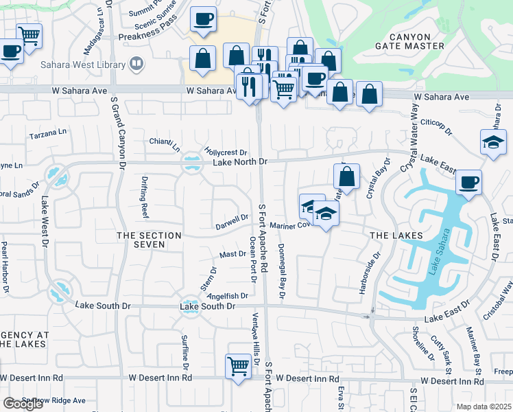 map of restaurants, bars, coffee shops, grocery stores, and more near 2924 Domino Way in Las Vegas