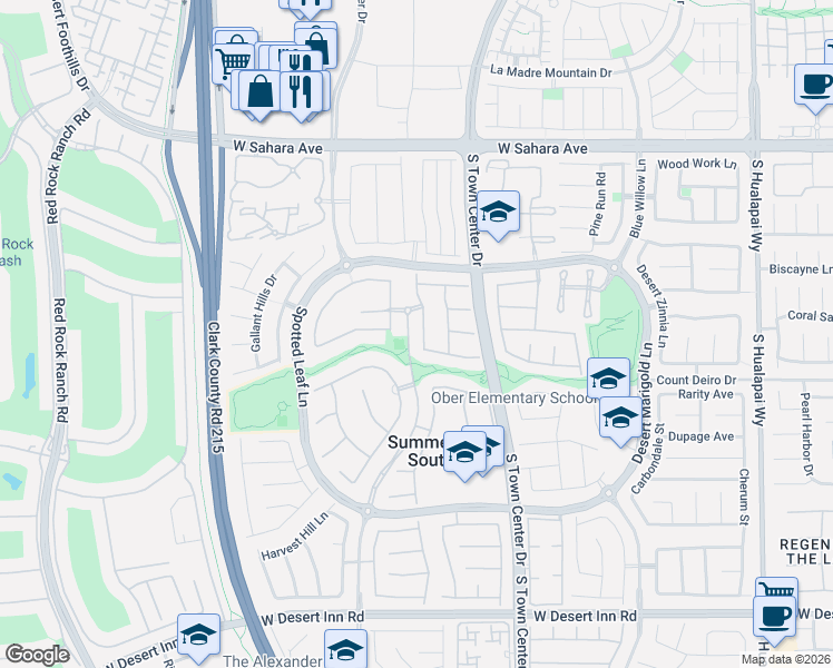 map of restaurants, bars, coffee shops, grocery stores, and more near 2855 Barrow Downs Street in Las Vegas