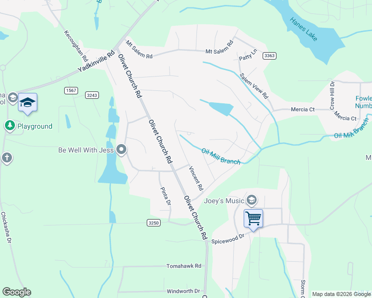 map of restaurants, bars, coffee shops, grocery stores, and more near 2406 Vincent Road in Winston-Salem