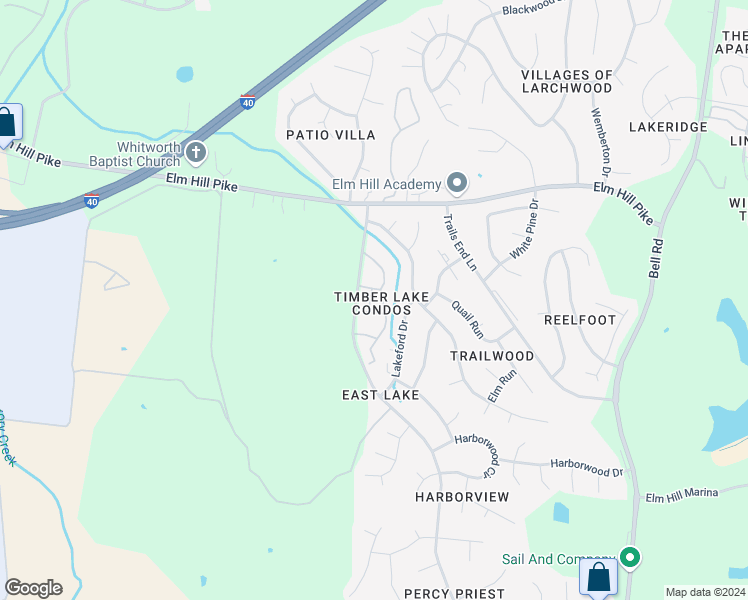 map of restaurants, bars, coffee shops, grocery stores, and more near 344 Timberway Circle in Nashville