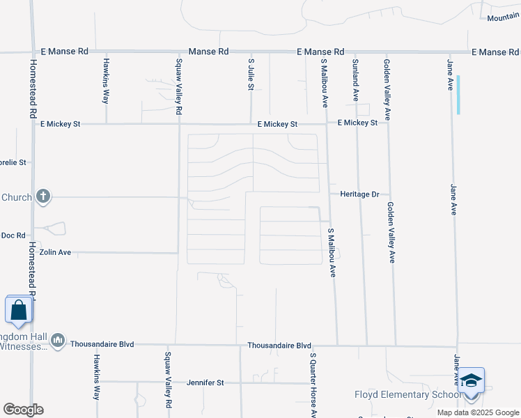 map of restaurants, bars, coffee shops, grocery stores, and more near 5540 South Gilliam Street in Pahrump