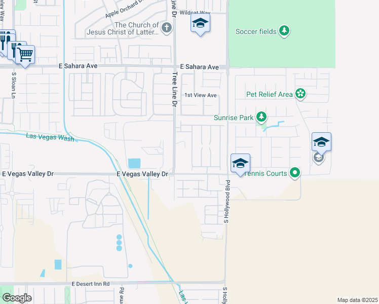 map of restaurants, bars, coffee shops, grocery stores, and more near 2866 Sipe Springs Street in Las Vegas