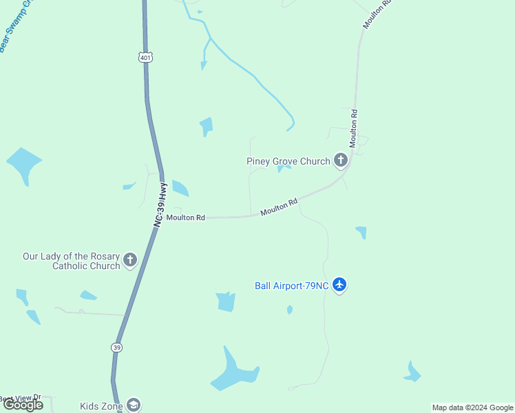 map of restaurants, bars, coffee shops, grocery stores, and more near 175 Moulton Road in Louisburg