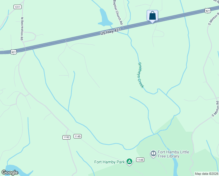 map of restaurants, bars, coffee shops, grocery stores, and more near 591 Fox Road in Wilkesboro