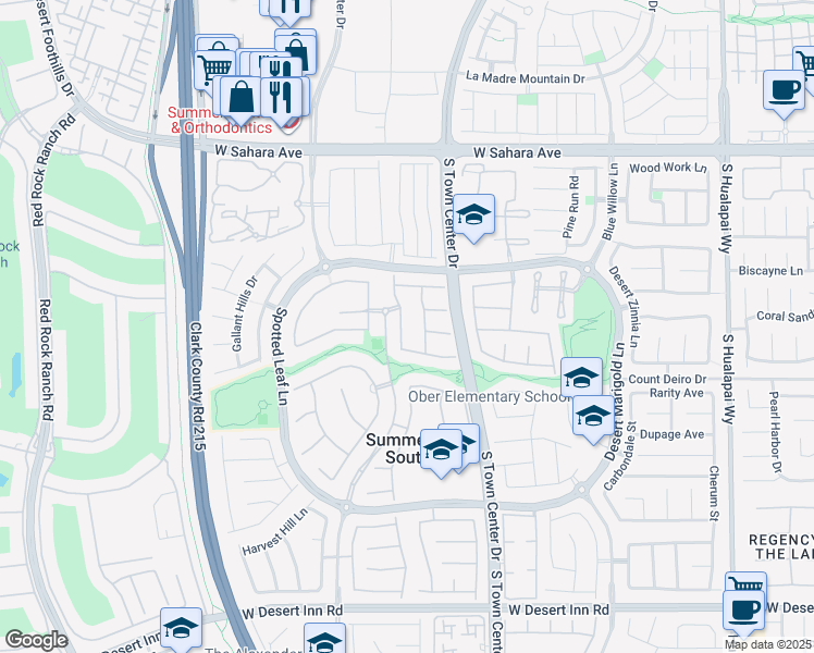 map of restaurants, bars, coffee shops, grocery stores, and more near 2846 Barrow Downs Street in Las Vegas