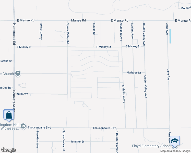map of restaurants, bars, coffee shops, grocery stores, and more near 5540 South Gilliam Street in Pahrump