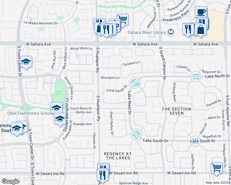 map of restaurants, bars, coffee shops, grocery stores, and more near 2824 South Swallow Point Circle in Las Vegas