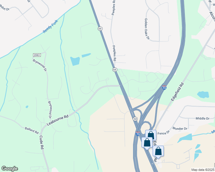 map of restaurants, bars, coffee shops, grocery stores, and more near 8180 Leabourne Road in Greensboro