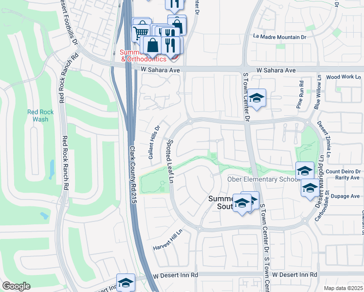 map of restaurants, bars, coffee shops, grocery stores, and more near 10955 Iris Canyon Lane in Las Vegas