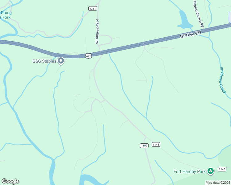 map of restaurants, bars, coffee shops, grocery stores, and more near 247 Recreation Road in Wilkesboro