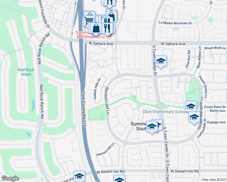 map of restaurants, bars, coffee shops, grocery stores, and more near 10955 Iris Canyon Lane in Las Vegas