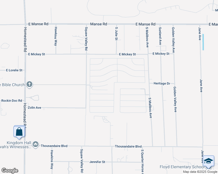 map of restaurants, bars, coffee shops, grocery stores, and more near 5363 Juneau Street in Pahrump