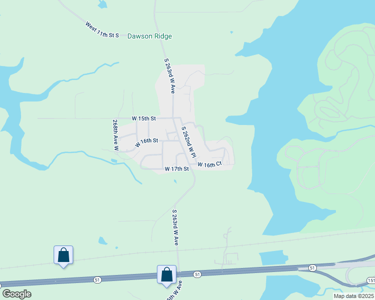 map of restaurants, bars, coffee shops, grocery stores, and more near 1605 South 263rd West Avenue in Sand Springs