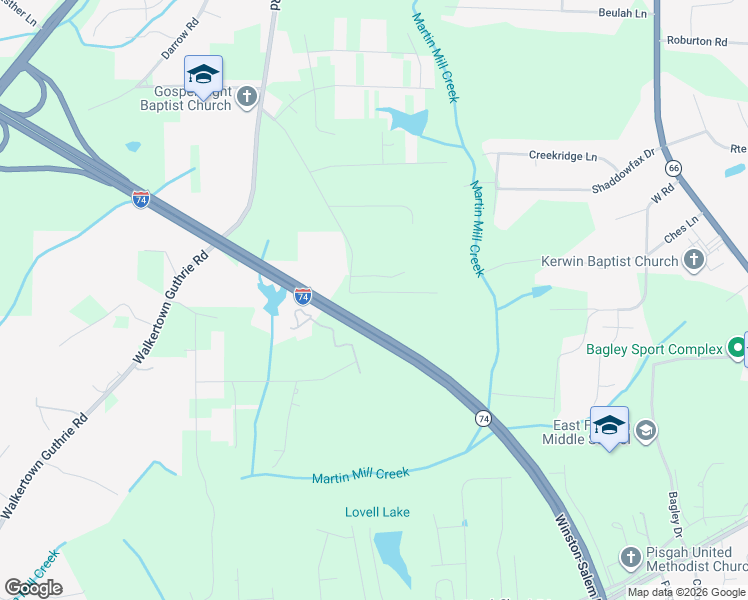 map of restaurants, bars, coffee shops, grocery stores, and more near 725 Morris Road in Winston-Salem