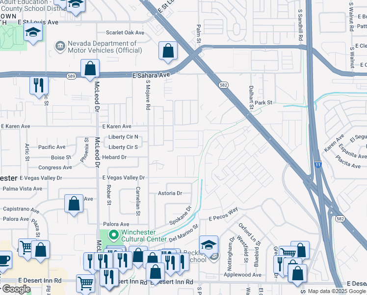 map of restaurants, bars, coffee shops, grocery stores, and more near Tulip in Winchester