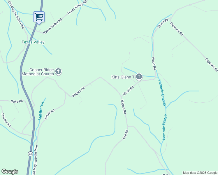 map of restaurants, bars, coffee shops, grocery stores, and more near 8517 Majors Road in Knoxville