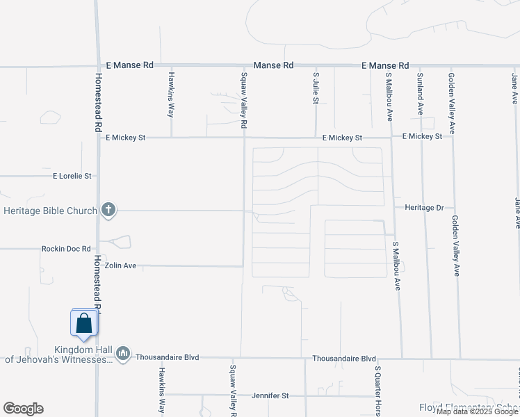map of restaurants, bars, coffee shops, grocery stores, and more near 3543 East Wallowa Drive in Pahrump