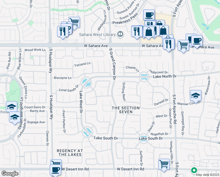 map of restaurants, bars, coffee shops, grocery stores, and more near 2816 Mellow Breeze Street in Las Vegas