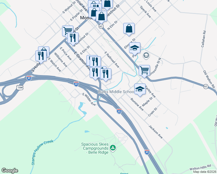 map of restaurants, bars, coffee shops, grocery stores, and more near 702 Industrial Drive in Monterey