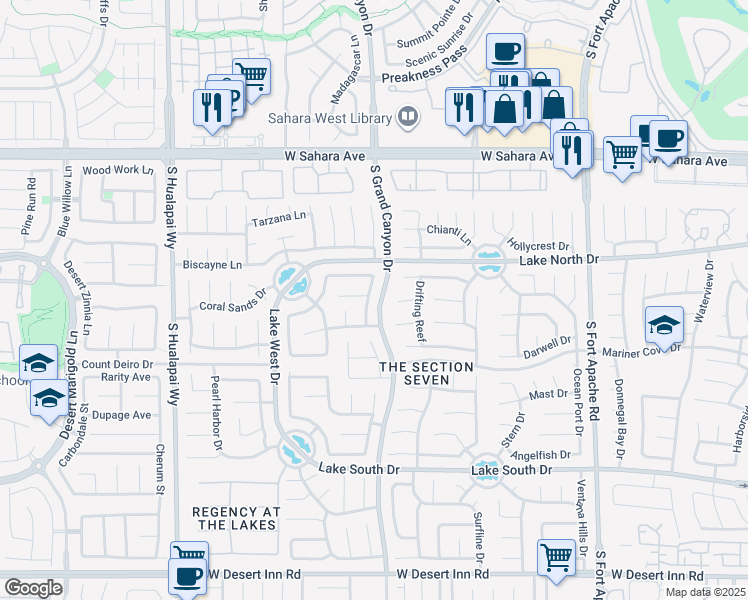 map of restaurants, bars, coffee shops, grocery stores, and more near 2816 Mellow Breeze Street in Las Vegas