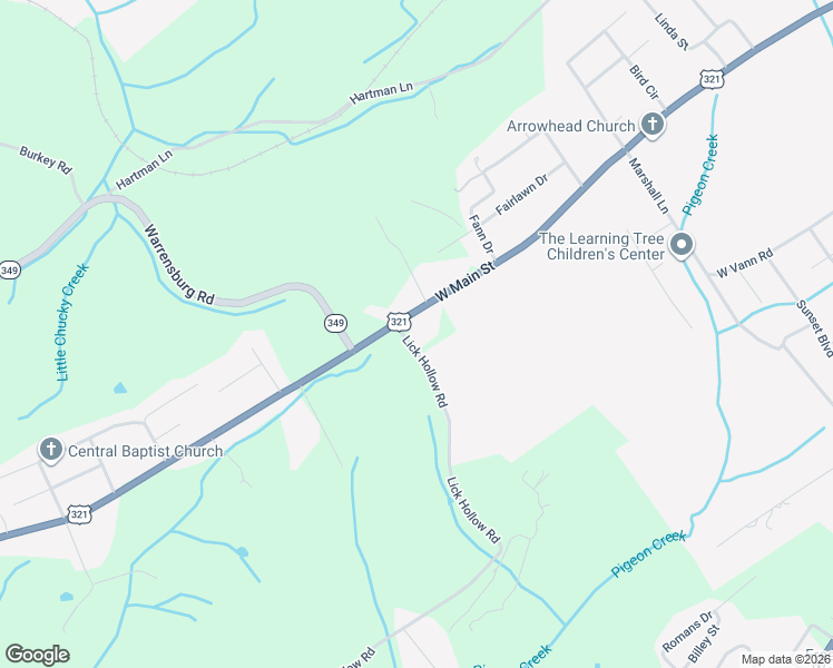 map of restaurants, bars, coffee shops, grocery stores, and more near 41 Lick Hollow Road in Greeneville