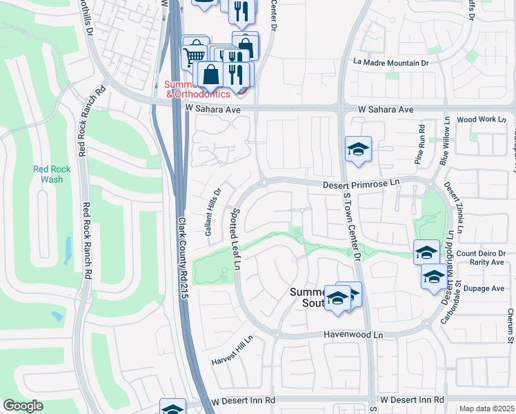 map of restaurants, bars, coffee shops, grocery stores, and more near 10925 Iris Canyon Lane in Las Vegas