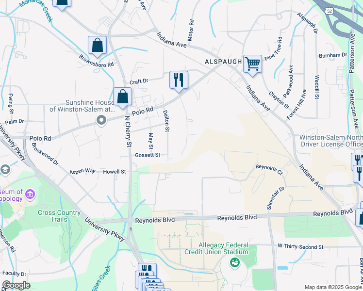 map of restaurants, bars, coffee shops, grocery stores, and more near 4010 Reich Street in Winston-Salem