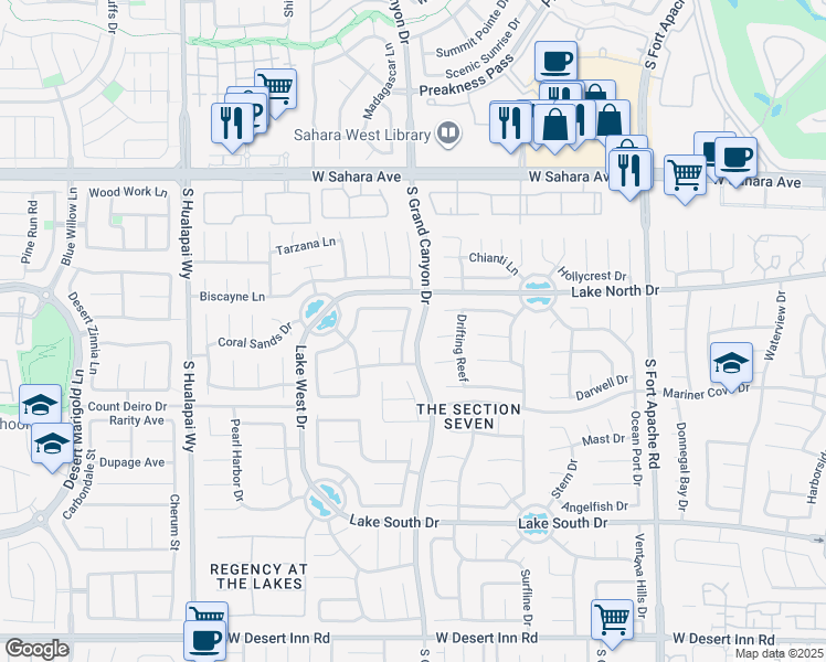 map of restaurants, bars, coffee shops, grocery stores, and more near 2816 Mellow Breeze Street in Las Vegas