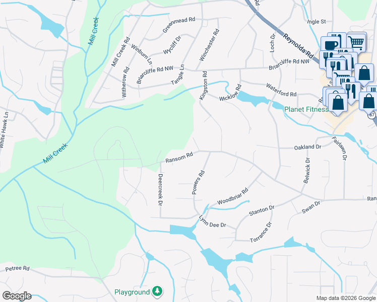 map of restaurants, bars, coffee shops, grocery stores, and more near 921 Ransom Road in Winston-Salem
