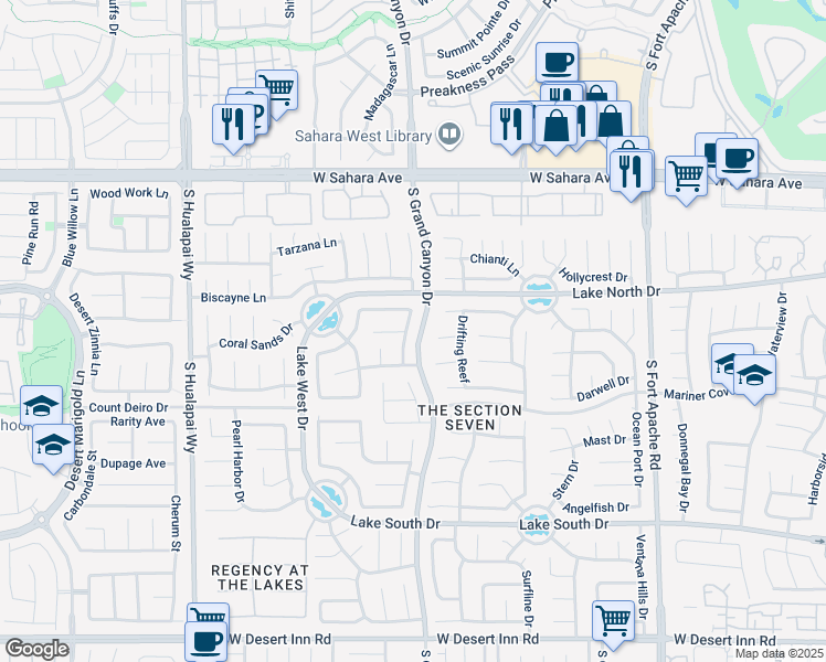 map of restaurants, bars, coffee shops, grocery stores, and more near 2816 Mellow Breeze Street in Las Vegas