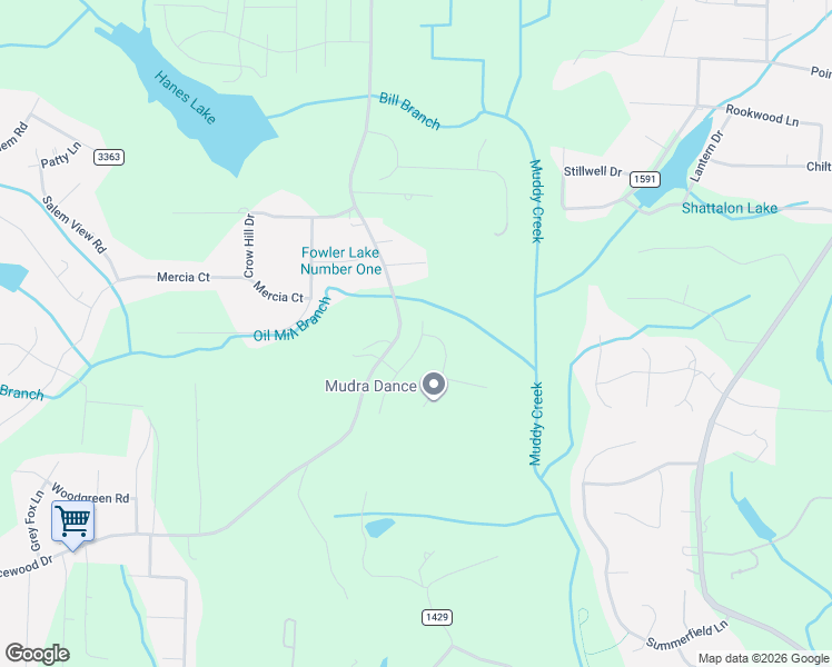 map of restaurants, bars, coffee shops, grocery stores, and more near 2636 Crosland Hill Drive in Winston-Salem