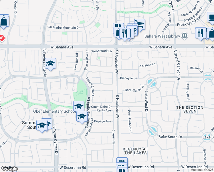 map of restaurants, bars, coffee shops, grocery stores, and more near 10247 Splendor Ridge Avenue in Las Vegas