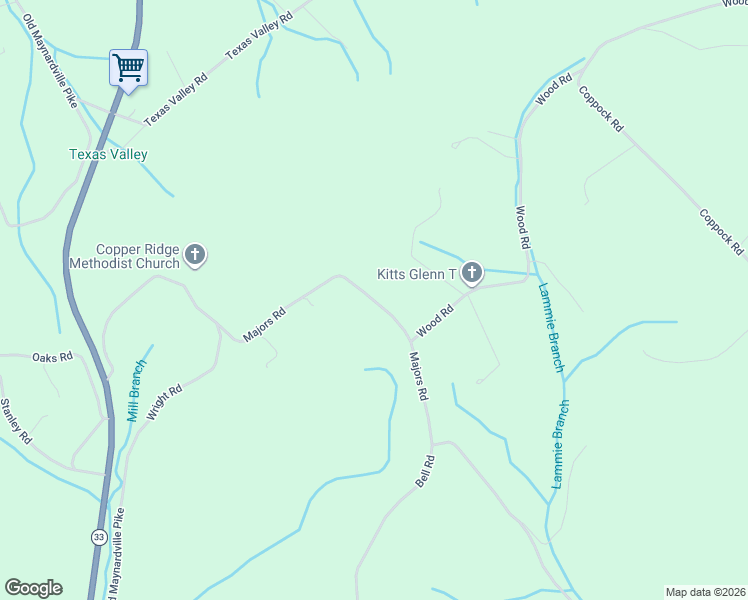map of restaurants, bars, coffee shops, grocery stores, and more near 8517 Majors Road in Knoxville