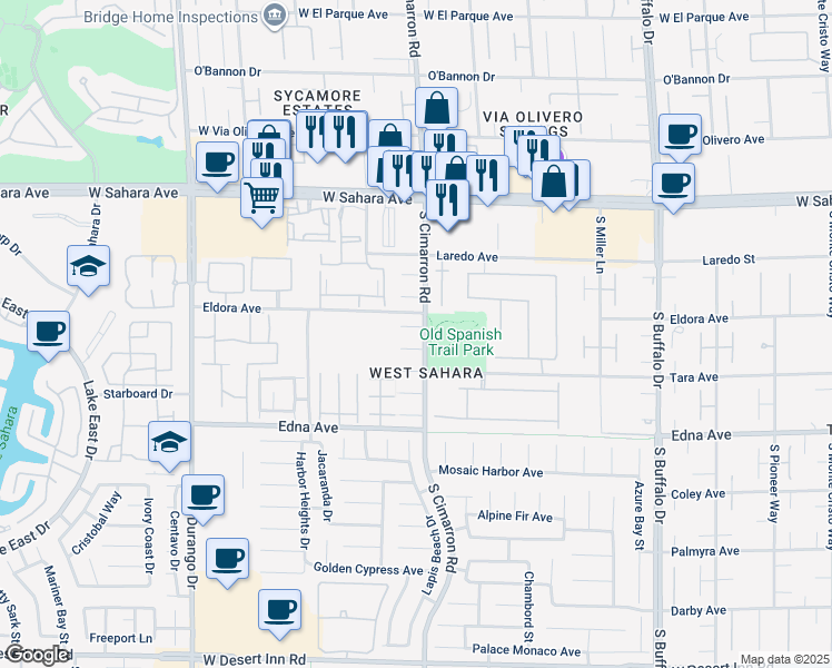 map of restaurants, bars, coffee shops, grocery stores, and more near 8209 Violet Meadow Court in Las Vegas