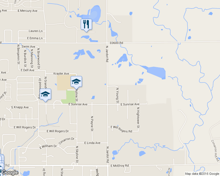 map of restaurants, bars, coffee shops, grocery stores, and more near 1798 North Young Street in Stillwater