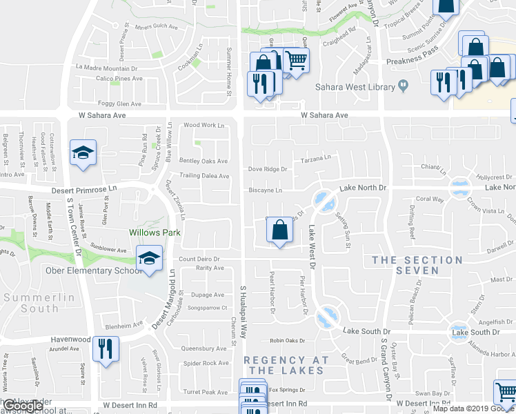 map of restaurants, bars, coffee shops, grocery stores, and more near 2816 Autumn Haze Lane in Las Vegas
