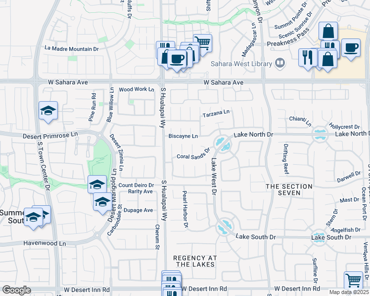 map of restaurants, bars, coffee shops, grocery stores, and more near 2816 Edge Rock Circle in Las Vegas