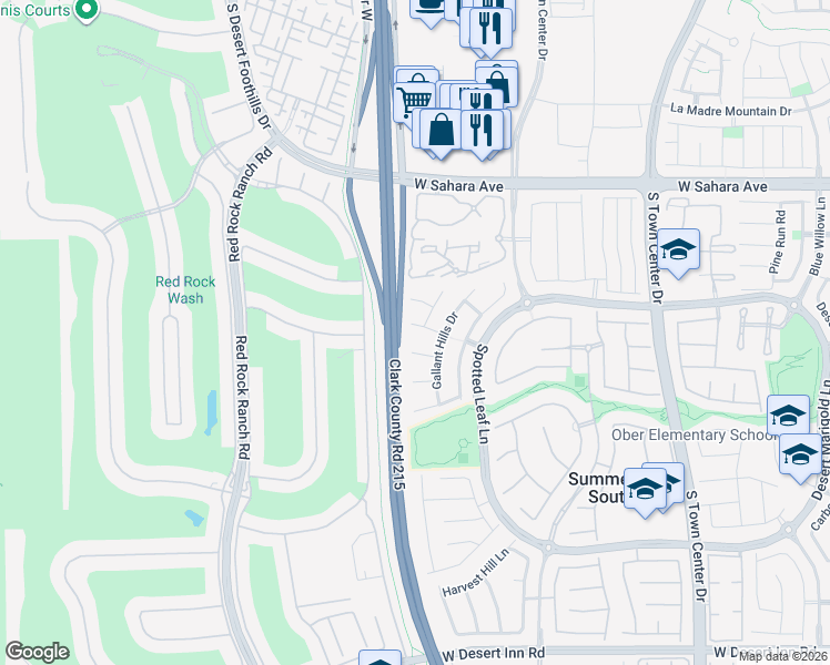 map of restaurants, bars, coffee shops, grocery stores, and more near 11135 River Hills Lane in Las Vegas